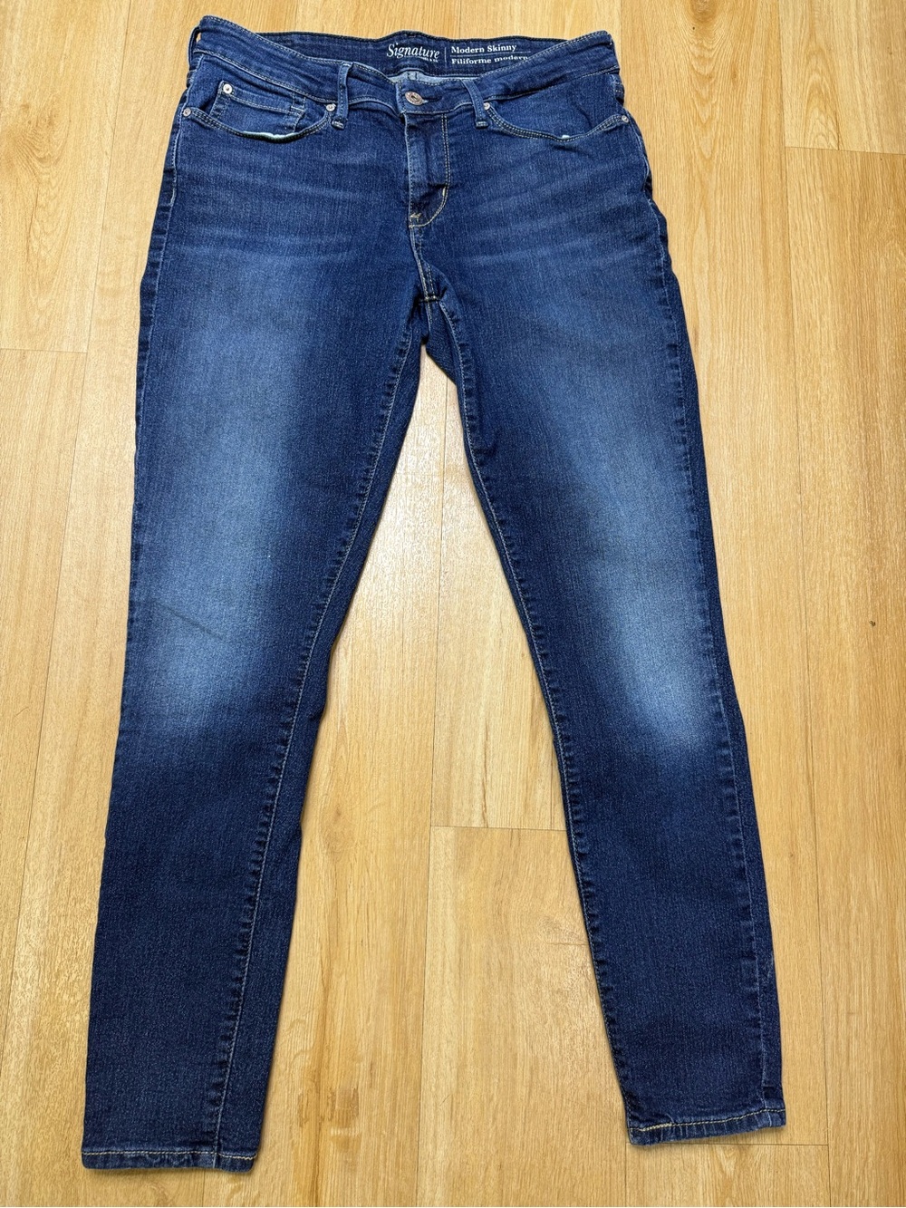 Signature by Levi Strauss Skinny Jeans - Dark Wash Blue W30/L32